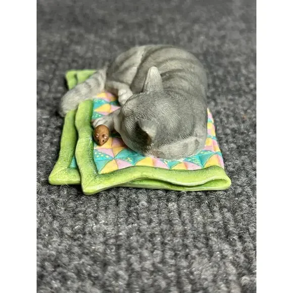 Lenox figurine Cat Nap sleeping kitty Sweet Kitties Collection 4” cat and mouse - Picture 6 of 10